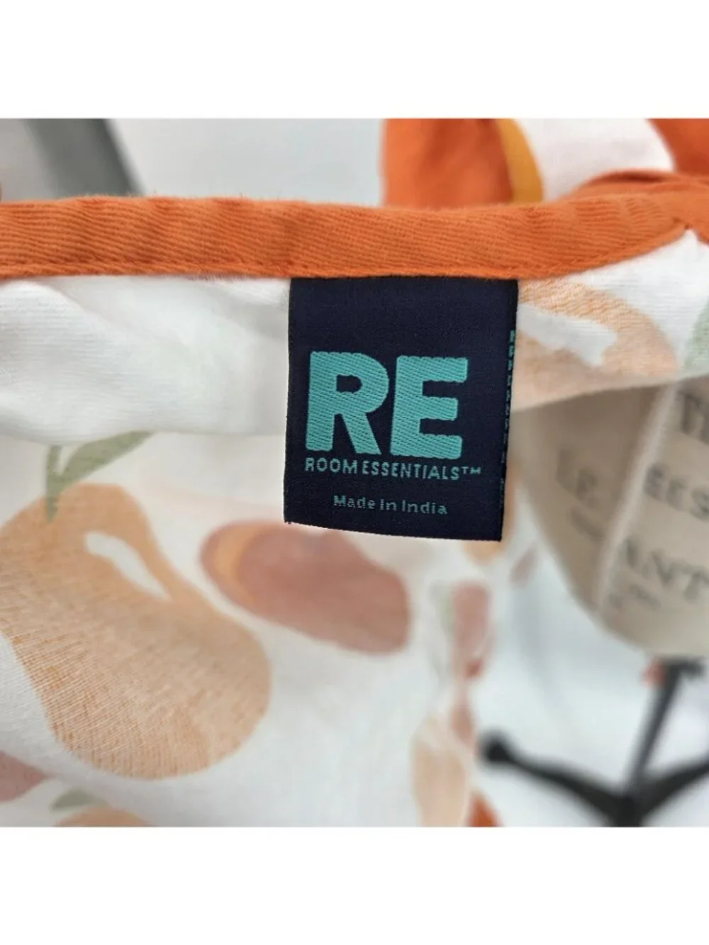 Room Essentials Bib Apron Large Orange Fruit Print Kitchen Cooking Retro TARGET